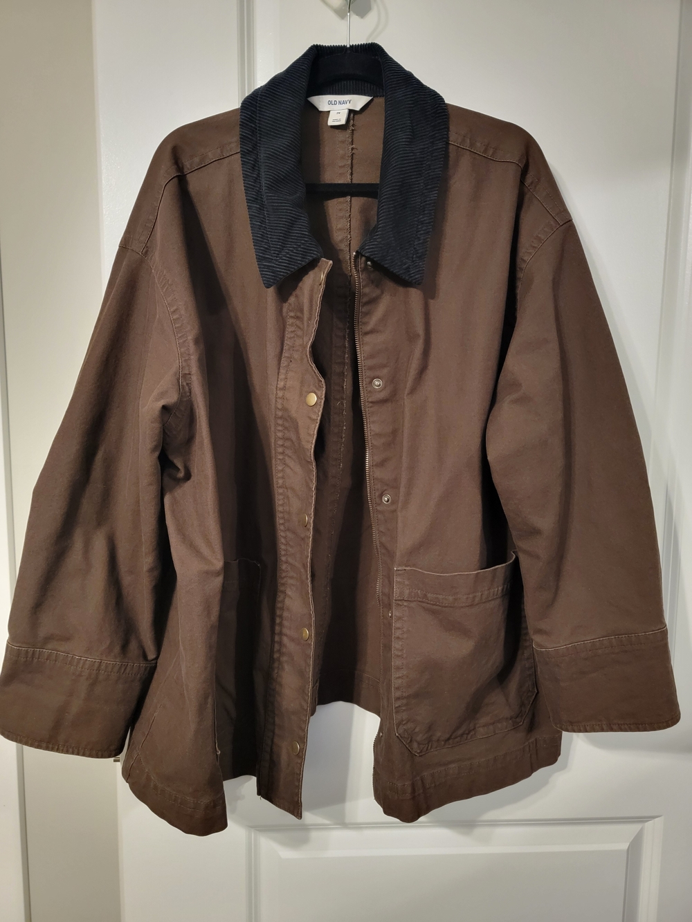 Old Navy Brown Barn Jacket with Dark Corduroy Collar